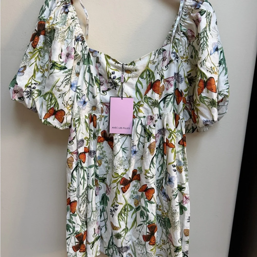 NWT Avec Les Filles Floral Babydoll Dress